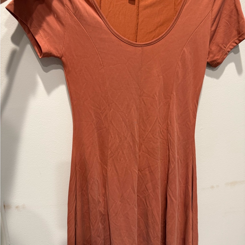 Alya Terracotta Short Sleeve Dress